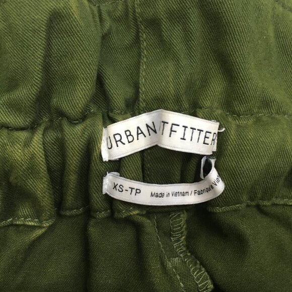 URBAN OUTFITTERS Green High Waist Adjustable Drawstring Button Fly Pant Jeans - Picture 2 of 11